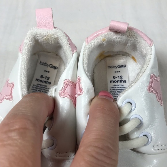 Baby Gap Girls Crib Shoe 6-12 Months Booties Bear - Picture 7 of 10